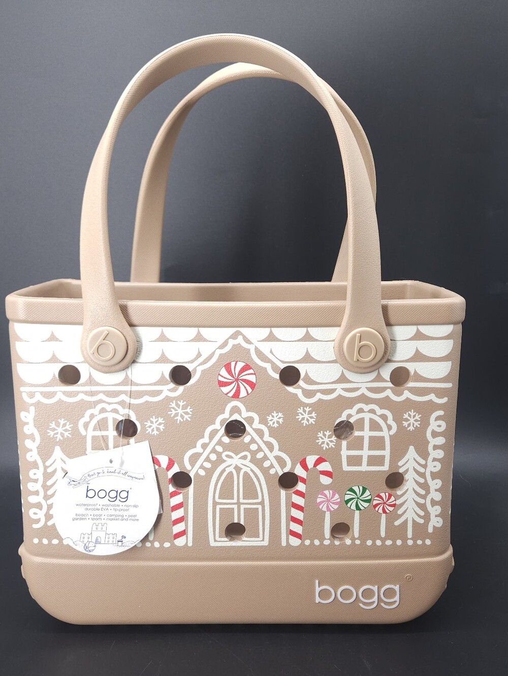 NEW Bitty Bogg Christmas Gingerbread House Tote Size Small Rare